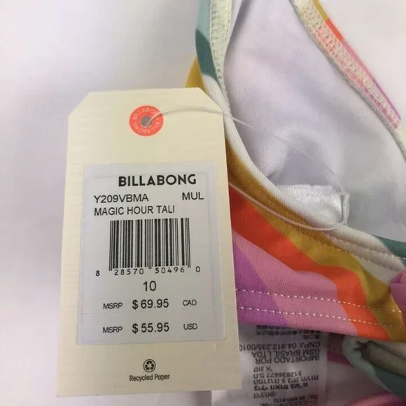 Billabong Girl’s Magic Hour Striped Two Piece Bikini Set Size 10